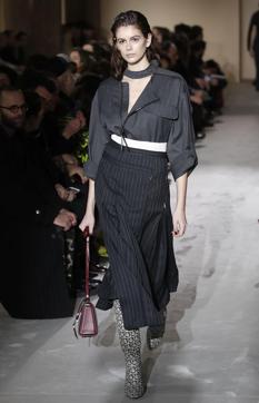 Model Kaia Gerber wears a creation as part of the Salvatore Ferragamo women's Fall-Winter 2019-20 collection, unveiled during the Fashion Week in Milan, Italy, Saturday, Feb. 23, 2019. (AP Photo/Antonio Calanni) (AP) Model Kaia Gerber wears a creation as part of the Salvatore Ferragamo women's Fall-Winter 2019-20 collection, unveiled during the Fashion Week in Milan, Italy, Saturday, Feb. 23, 2019. (AP Photo/Antonio Calanni) (AP)