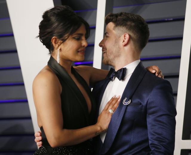 Priyanka Chopra and Nick Jonas at Oscars after-party. (REUTERS)