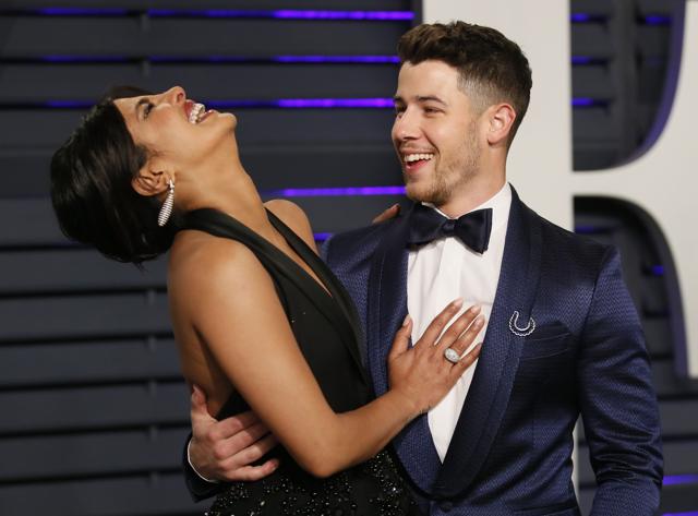 Priyanka Chopra and Nick Jonas at Vanity Fair party. (REUTERS)