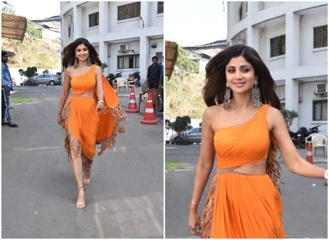 Shilpa Shetty at the sets of Super Dancer. (Varinder Chawla) Shilpa Shetty at the sets of Super Dancer. (Varinder Chawla)
