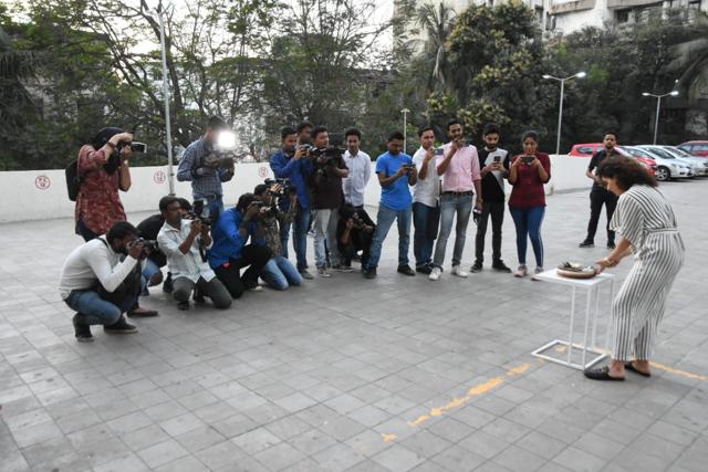 Sanya Malhotra celebrated her birthday with a bunch of photographers and fans. (Varinder Chawla) Sanya Malhotra celebrated her birthday with a bunch of photographers and fans. (Varinder Chawla)