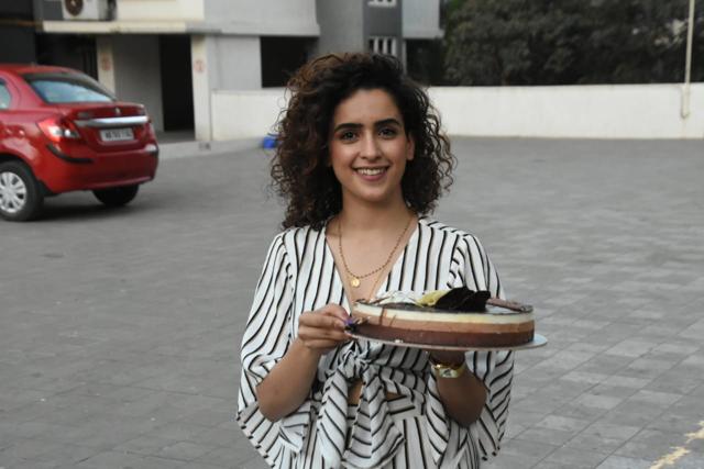 Sanya with her cake. (Varinder Chawla) Sanya with her cake. (Varinder Chawla)