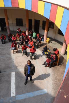 Ayush visited the National Association for the Blind. He has started his training at the school ( (Photo by Sarang Gupta/Hindustan Times))