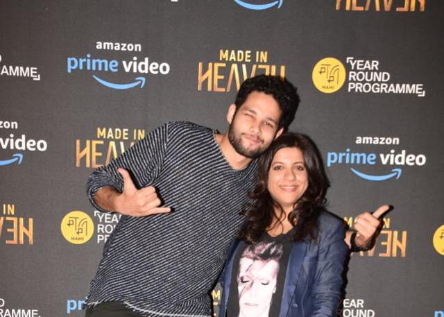 Siddhant Chaturvedi with Zoya Akhtar at the screening of Made in Heaven. (Varinder Chawla) Siddhant Chaturvedi with Zoya Akhtar at the screening of Made in Heaven. (Varinder Chawla)
