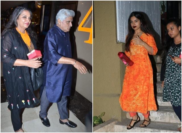 Javed Akhtar and Shabana Azmi and Bhumi Pednekar seen in Mumbai. (Varinder Chawla) Javed Akhtar and Shabana Azmi and Bhumi Pednekar seen in Mumbai. (Varinder Chawla)