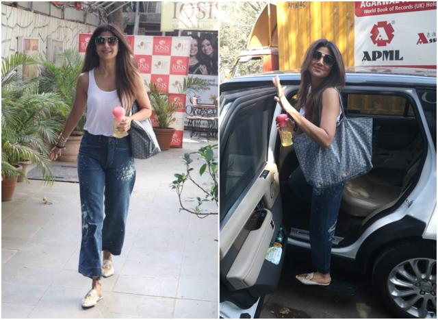 Shilpa Shetty in Khar. (Varinder Chawla) Shilpa Shetty in Khar. (Varinder Chawla)
