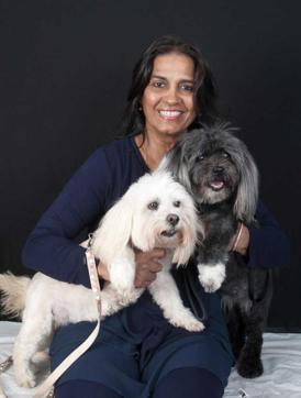 Farzana with her pet pooches Farzana with her pet pooches
