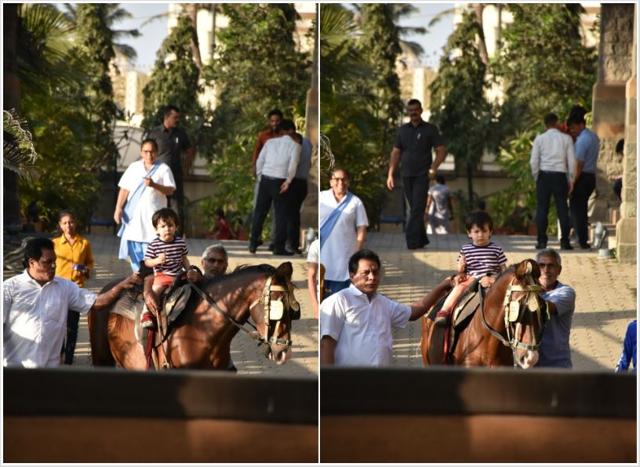Taimur Ali Khan spotted riding a horse. (Varinder Chawla)