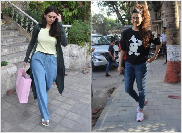 Aditi Rao Hydari and Saiyammi Kher spotted in Mumbai. (Varinder Chawla)
