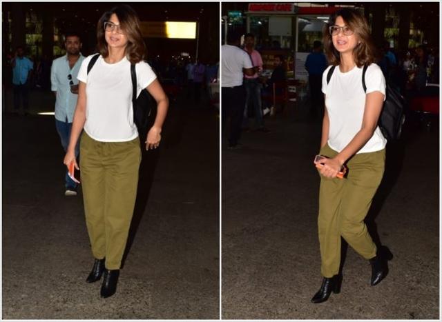 Television actor Jennifer Winget seen at the airport. (Varinder Chawla)