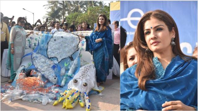 Raveena Tandon at the Juhu Beach. (Varinder Chawla)