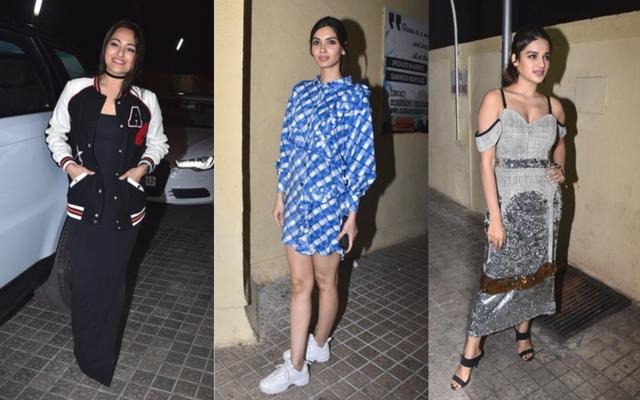 Sonakshi Sinha, Diana Penty, Nidhhi Agerwal at Luka Chuppi screening in Mumbai (Varinder Chawla) Sonakshi Sinha, Diana Penty, Nidhhi Agerwal at Luka Chuppi screening in Mumbai (Varinder Chawla)