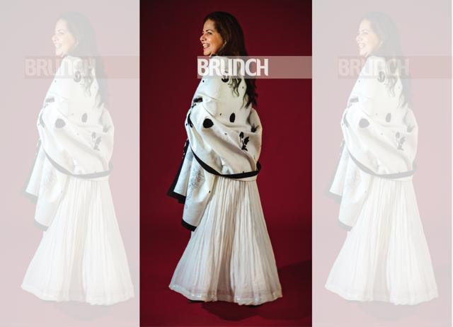 Beauty entrepreneur Geeti Arora used to follow trends when she was younger, but now feels ageing has made her wiser and comfortable in her skin (Dress and shawl, Sanskar by Sonam Dubal; jewellery, Résa Fine Jewellery) (Suvrat Tandon)