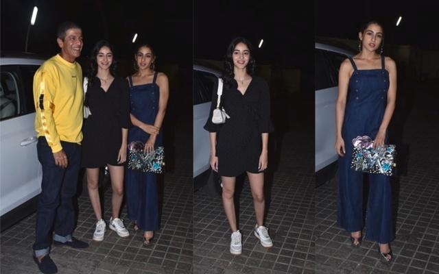 Chunky Panday, Ananya Panday, Sara Ali Khan at Luka Chuppi screening in Mumbai (Varinder Chawla) Chunky Panday, Ananya Panday, Sara Ali Khan at Luka Chuppi screening in Mumbai (Varinder Chawla)