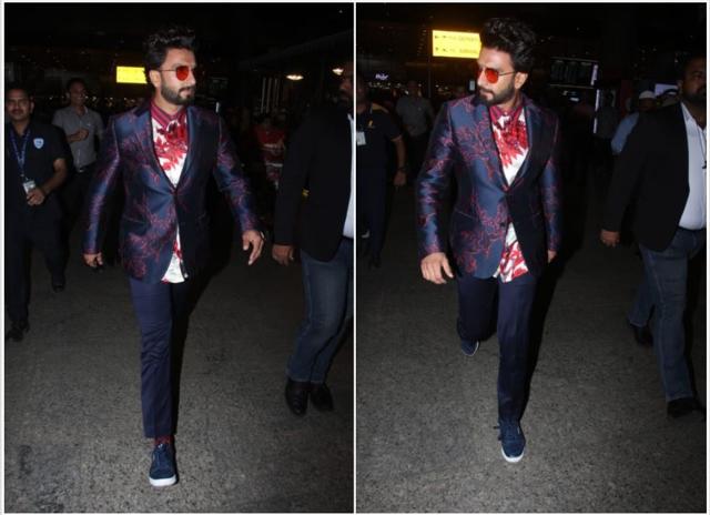 Ranveer Singh at the airport. (Varinder Chawla)