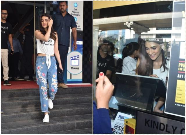 Kriti Sanon at a movie theatre. (Varinder Chawla)