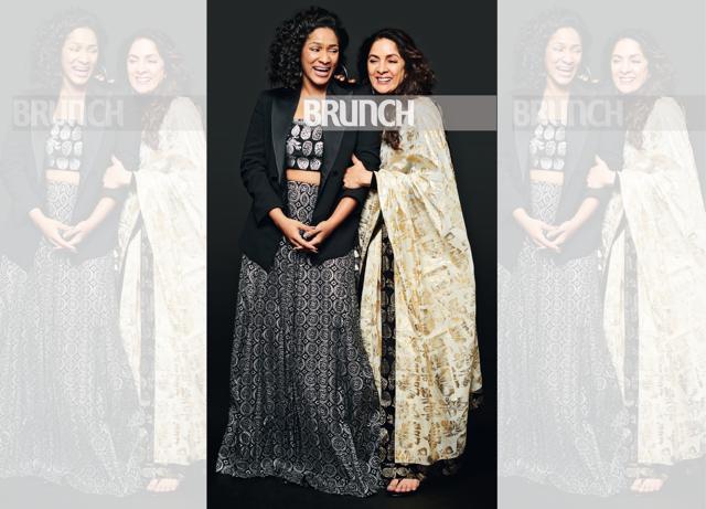 Being a part of Bollywood insulated Neena and Masaba from the hate and negativity to a great extent; (On Masaba) Jacket, Curato; Earrings, Misho; (Neena and Masaba) Outfit, Masaba (Prabhat Shetty) Being a part of Bollywood insulated Neena and Masaba from the hate and negativity to a great extent; (On Masaba) Jacket, Curato; Earrings, Misho; (Neena and Masaba) Outfit, Masaba (Prabhat Shetty)