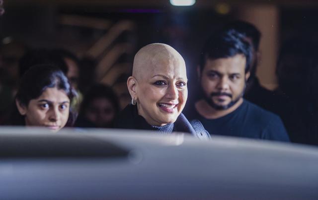 Sonali Bendre returns from New York, where she was undergoing treatment for cancer. (PTI) Sonali Bendre returns from New York, where she was undergoing treatment for cancer. (PTI)