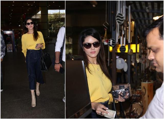 Sunny Leone at the airport. (Varinder Chawla)