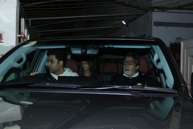 Abhishek Bachchan, Shweta Nanda and Amitabh Bachchan at Badla screening in Mumbai. (Varinder Chawla)