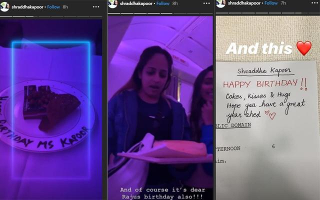 Shraddha Kapoor shared glimpses of her mid-air birthday celebrations on Instagram. Shraddha Kapoor shared glimpses of her mid-air birthday celebrations on Instagram.