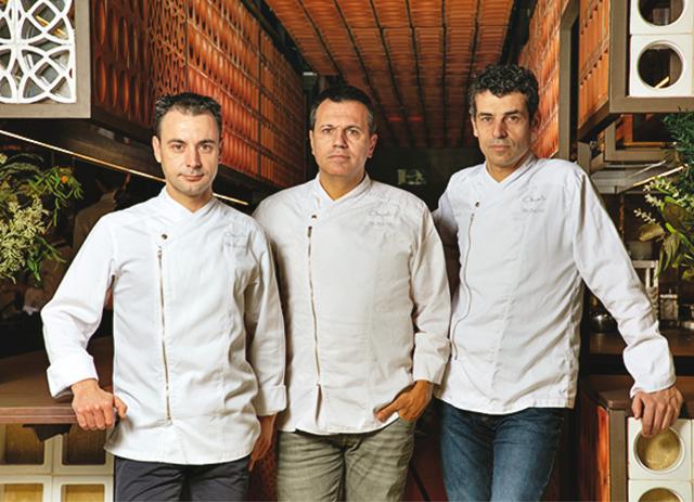Eduard Xatruch, Oriol Castro and Mateu Casañas, the chefs from El Bulli who are now ruling the kitchen at Disfrutar in Barcelona