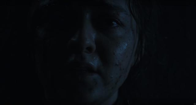 A fearful Arya Stark. A fearful Arya Stark.