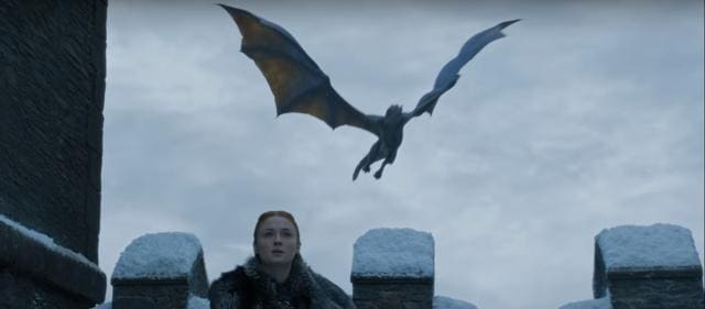 Sansa Stark sees the dragons. Sansa Stark sees the dragons.