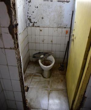 The toilets on the round floor of Vikas Bhawan. (HT Photo)