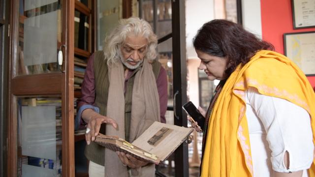 Muzaffar Ali shows us his scripts that he’s preserved over the years. Muzaffar Ali shows us his scripts that he’s preserved over the years.