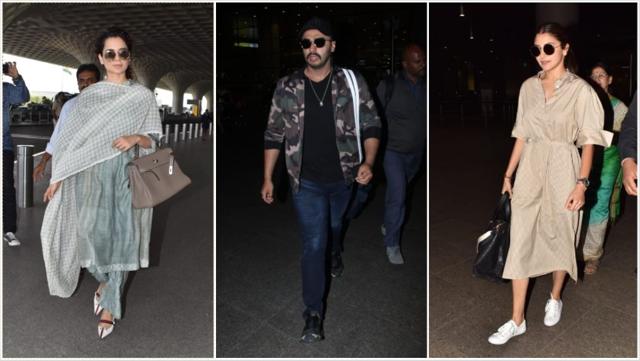 Kangana Ranaut, Arjun Kapoor and Anushka Sharma at the airport. (Varinder Chawla)