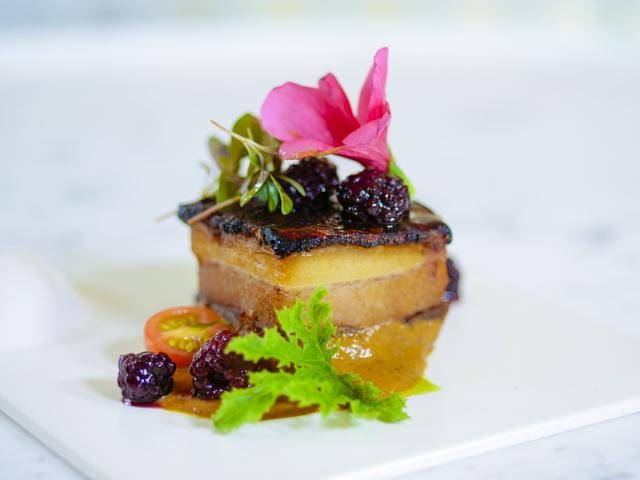 Spiced Pork belly with mulberry compote Spiced Pork belly with mulberry compote