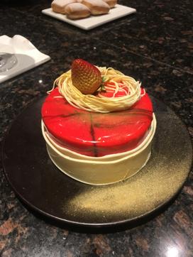 Strawberry and white chocolate mousse