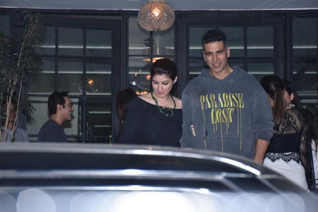 Akshay Kumar and Twinkle Khanna leave Soho House. Akshay Kumar and Twinkle Khanna leave Soho House.