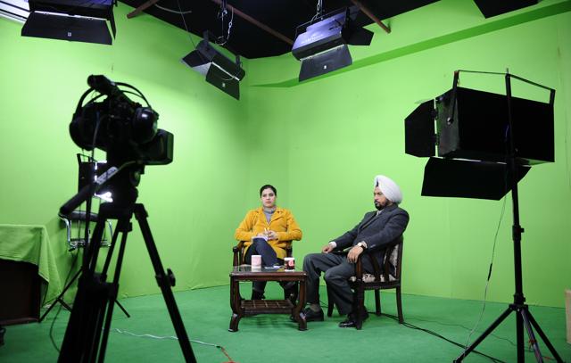 On the sets of Punjabi talk show Mithi , which discusses things like family values in the age of social media. (Anil Dayal)