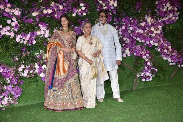 The Bachchans at the wedding. The Bachchans at the wedding.