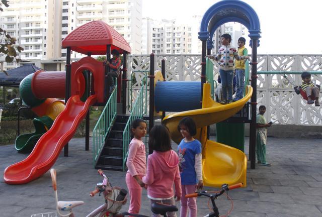 Park for children inside the Mapsko Casa Bella a residential condominium at Sector 82, in Gurugram. (Yogendra Kumar/HT PHOTO) Park for children inside the Mapsko Casa Bella a residential condominium at Sector 82, in Gurugram. (Yogendra Kumar/HT PHOTO)