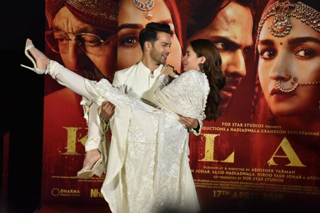 Varun Dhawan and Alia Bhatt have some fun at the Kalank teaser launch. (Varinder Chawla)