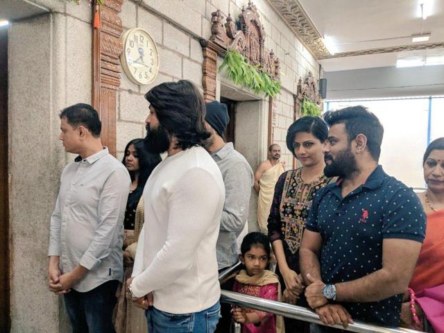The team of KGF: Chapter 2 take part in a pooja for the film. The team of KGF: Chapter 2 take part in a pooja for the film.