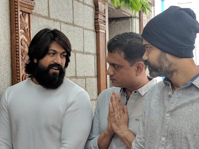 The team of KGF: Chapter 2 take part in a pooja for the film. The team of KGF: Chapter 2 take part in a pooja for the film.