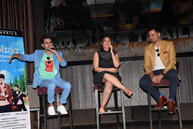 Amol Parashar, Maanvi Gagroo and Sumeet Vyas at the trailer launch of Tripling season 2. (Varinder Chawla) Amol Parashar, Maanvi Gagroo and Sumeet Vyas at the trailer launch of Tripling season 2. (Varinder Chawla)