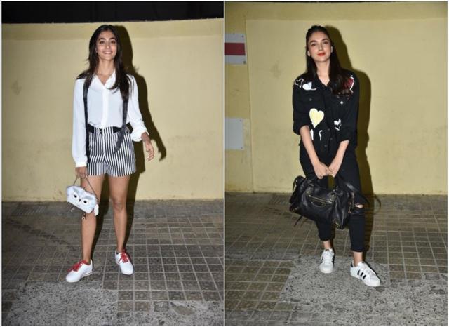 Pooja Hegde and Aditi Rao Hydari at the screening. (Varinder Chawla)