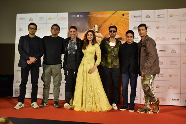 The team of Kesari at a press conference in Mumbai. (Varinder Chawla)