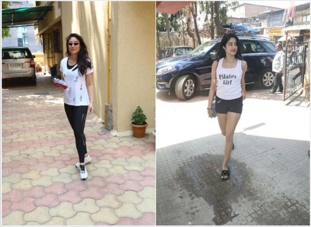 Kareena Kapoor and Janhvi Kapoor at the gym. (Varinder Chawla)
