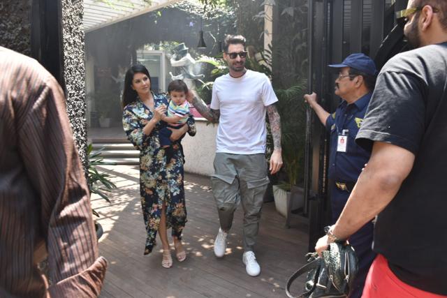 Sunny Leone and her husband Daniel Weber with their son. (Varidner Chawla) Sunny Leone and her husband Daniel Weber with their son. (Varidner Chawla)