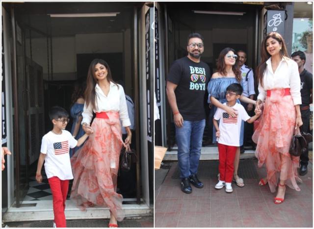 Shilpa Shetty out for lunch with family. (Varidner Chawla)