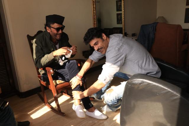 Jackie Shroff and Sikander Kher during the promotions of Romeo Akbar Walter. (Varinder Chawla) Jackie Shroff and Sikander Kher during the promotions of Romeo Akbar Walter. (Varinder Chawla)