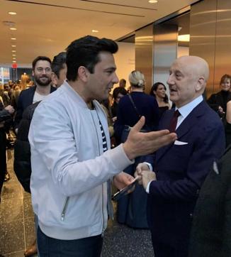 Vikas Khanna (left) and Anupam Kher in New York. Vikas Khanna (left) and Anupam Kher in New York.
