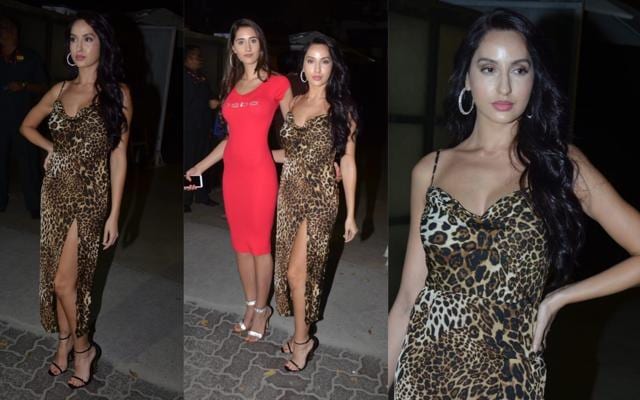 Nora Fatehi at at Marjaavaan wrap-up bash. (Varinder Chawla) Nora Fatehi at at Marjaavaan wrap-up bash. (Varinder Chawla)