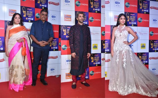 Badhaai Ho actors Neena Gupta Gajraj Rao, Padmaavat actor Jim Sarbh and Mrunal Thakur at the event. (Varinder Chawla) Badhaai Ho actors Neena Gupta Gajraj Rao, Padmaavat actor Jim Sarbh and Mrunal Thakur at the event. (Varinder Chawla)